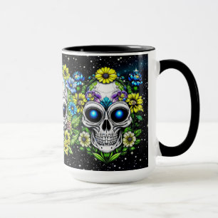 Döskallar och blommor av utomjordisk Alien Mugg