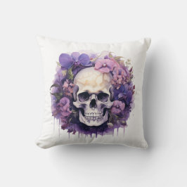 döskallar och blommor från vatten färg kudde