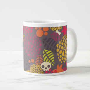 Döskallar och blommor. jumbo mugg