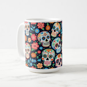 Döskallar och blommor kaffemugg