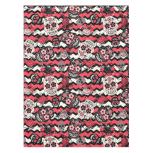 Döskallar och blommor Mönster