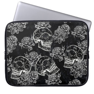 Döskallar och Chalk Ro Gothic Glam Funky Grunge Laptop Fodral