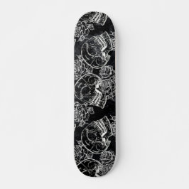 Döskallar och Chalk Ro | Gothic Glam Funky Grunge Mini Skateboard Bräda 18,5 Cm