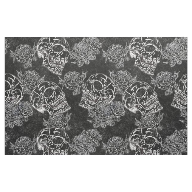 Döskallar och Chalk Ro | Gothic Glam Funky Grunge Tyg (Yard)