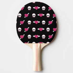 Döskallar och hjärtor pingisracket