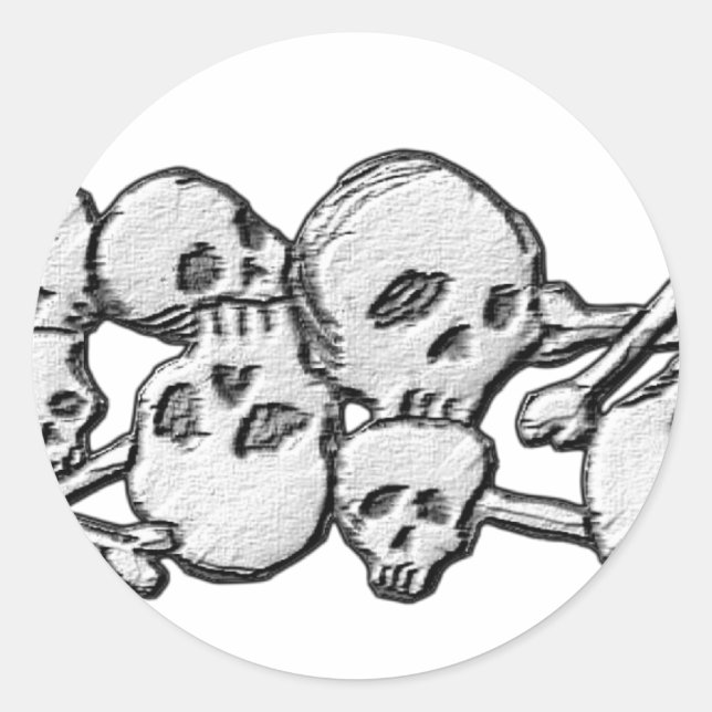 Döskallar och Kor Runt Klistermärke (Framsida)