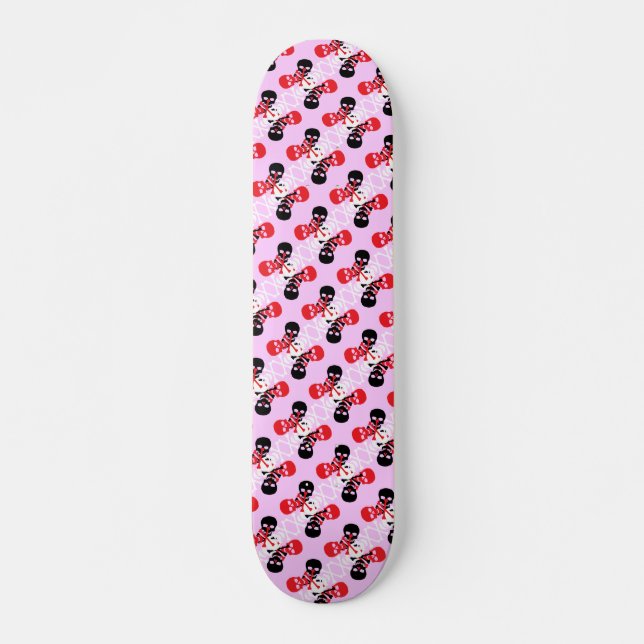 Döskallar och korsben Mönster Skateboard Bräda 20 Cm (Framsida)