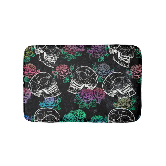 Döskallar och Mörk Ro | Funky Glam Ombre Grunge Badrumsmatta (Framsidan)