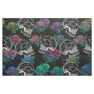 Döskallar och Mörk Ro Funky Glam Ombre Grunge Tyg