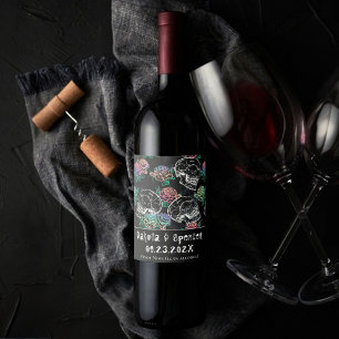 Döskallar och Ombre Ro   Gotham Pastel Tack Vinflaska Etikett