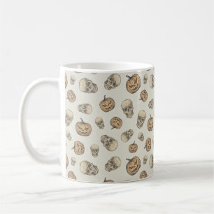 Döskallar och Pumpkins Halloween Mönster Kaffemugg