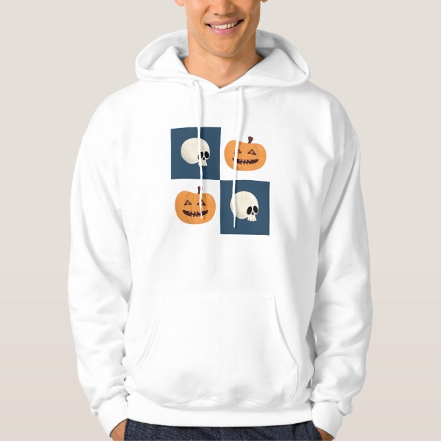 Döskallar och pumpkontroller hoodie (Framsida)