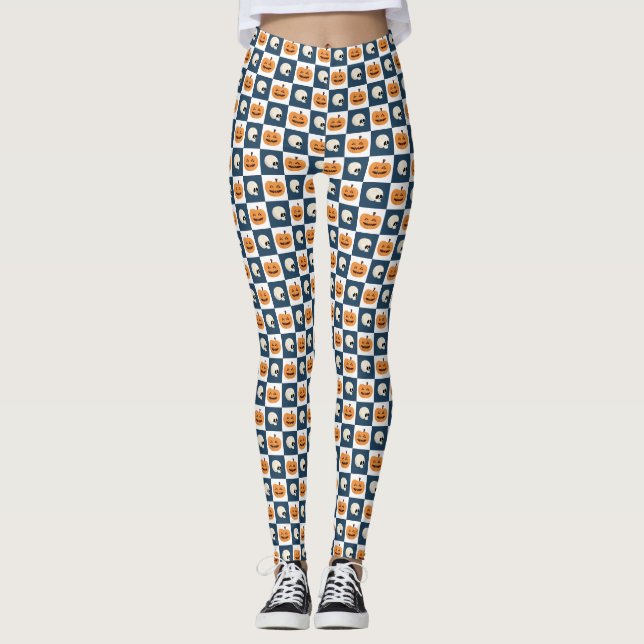 Döskallar och pumpkontroller leggings (Framsida)