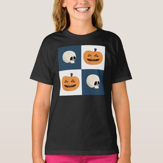 Döskallar och pumpkontroller t shirt (Framsida)