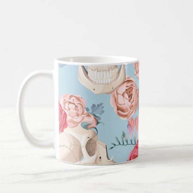 Döskallar och Ro Vintage Mönster Kaffemugg (Vänster)