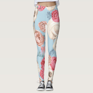 Döskallar och Ro Vintage Mönster Leggings