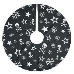 Döskallar och snöflingor julgransmatta borstad polyester