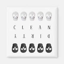 Döskallar Ren smutsig svart och vit bläckmaskin