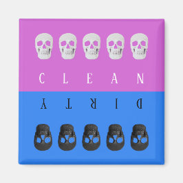 Döskallar Rengör smutsig Lila Blå Roligt Reversibl Magnet