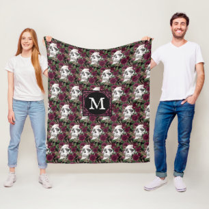 Döskallar Ro Burgundy Black Monogramme Fleecefilt