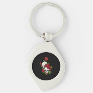 Döskallar Ro Día de Muertos Swirl Silverfärgad Nyckelring