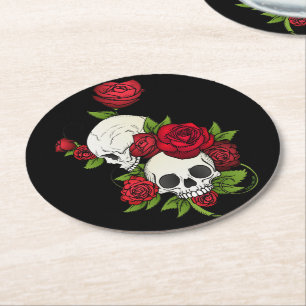 Döskallar Ro Día de Muertos Underlägg Papper Rund