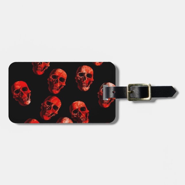 döskallar röd svart bagagebricka (Horisontell Framsida)
