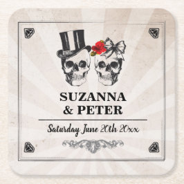 Döskallar Rustic Ro Underläggs Bröllop Skull Party Underlägg Papper Kvadrat