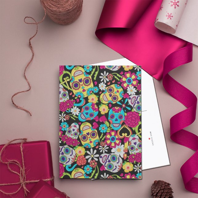 Döskallar Skeleton Gardener | Döskallar för Blommi Meddelande Vykort (Skapare uppladdad)