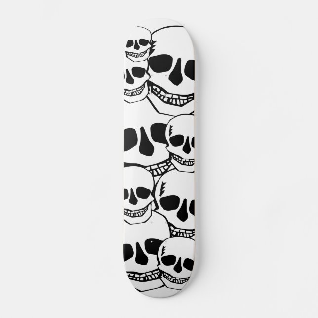 Döskallar, svart skateboarddäck skateboard bräda 19,5 cm (Framsida)