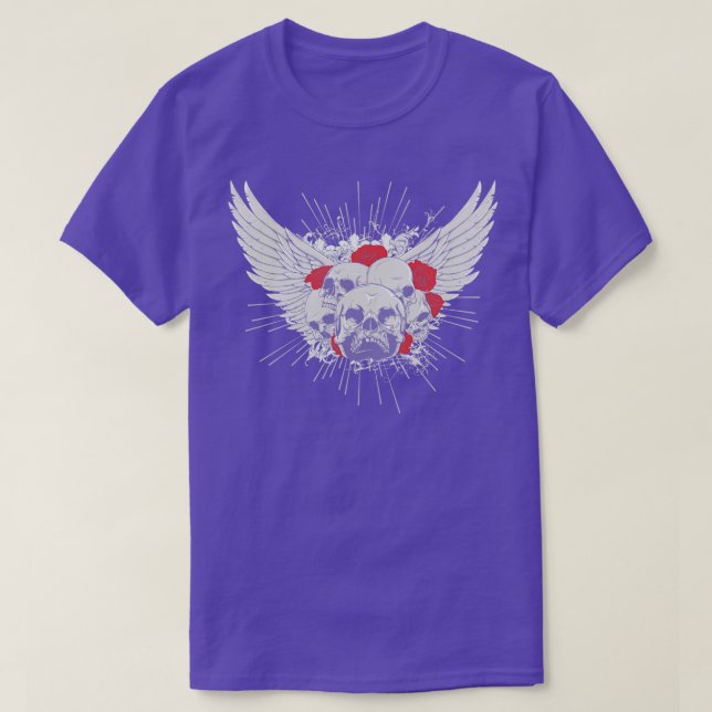 Döskallar Vingar Illustration Tattoo Art T Shirt (Design framsida)