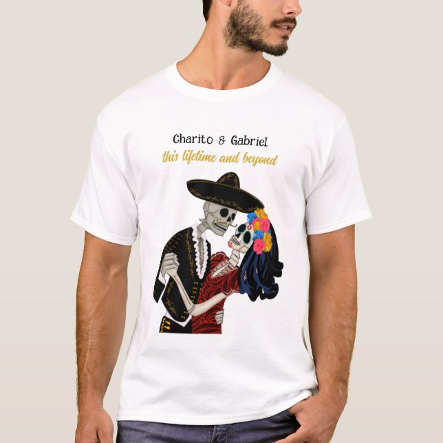 Döskallarna Charro och Catrina Sugar Dancing Light T Shirt (Framsida)