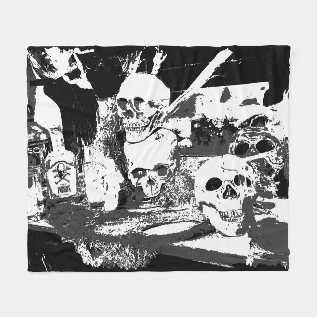 Döskallarna har det - Halloween-design Fleecefilt (Framsidan (Horisontell))