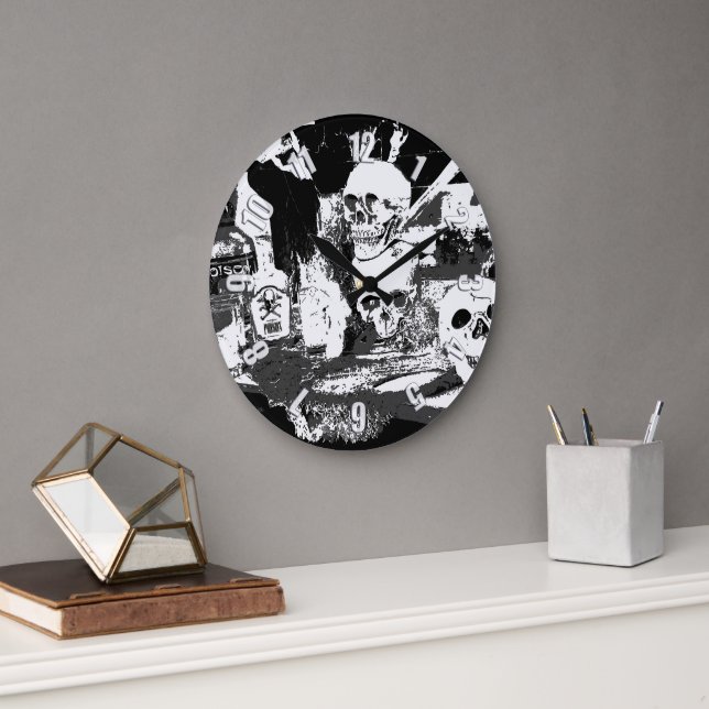 Döskallarna har det - Halloween-design Stor Klocka (Kontor)