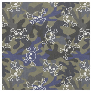Döskallarna Oliv grönt Blue Camo Mönster Tyg