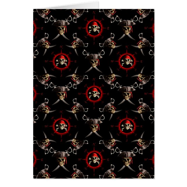 Döskallarna pirat hälsningskort (Framsidan)