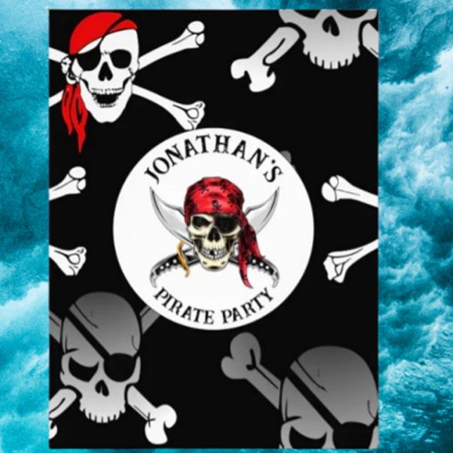 DÖSKALLARNA pirat PARTY Fototryck (Discover the bold PIRATE PARTY SKULLS poster that adds edgy style and fierce spirit to any space. )