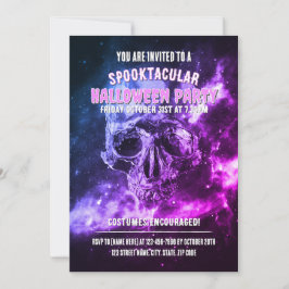 Döskalle i rymden. Halloweenfest Inbjudningar