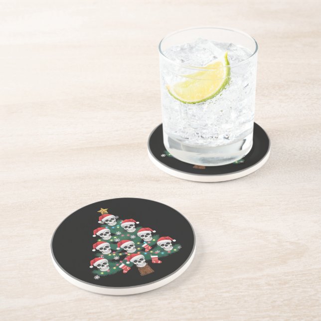 Döskalle julgran Pyjamas Cool Skelett Santa  Underlägg (Sidan)