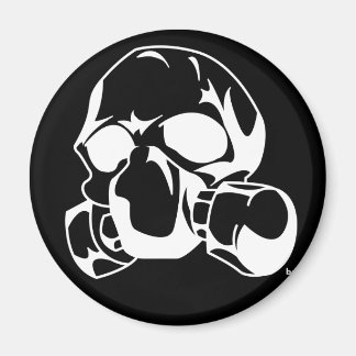 Döskalle med gasmask magnet