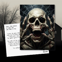 Döskalle och ben | Skrämmande Halloweenhälsningar Vykort