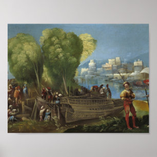 Dosso Dossi - Aeneas och Achates på Libyen Poster