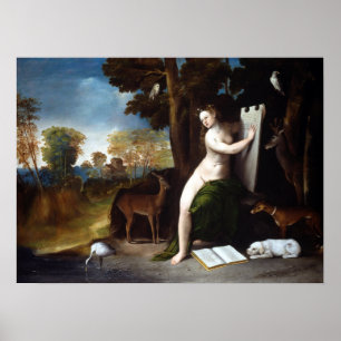 Dosso Dossi Circe och henne älskare i en landskap Poster