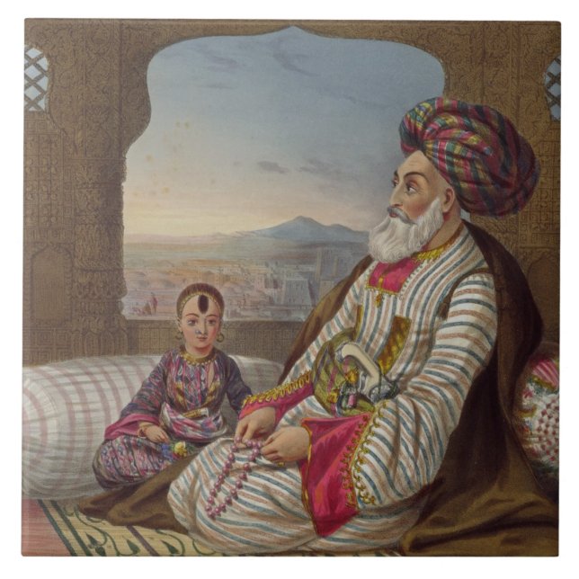 Dost Mahommed (1793-1863) kung av Caubul och hans Kakelplatta (Framsidan)