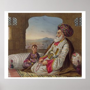 Dost Mahommed (1793-1863) kung av Caubul och hans Poster