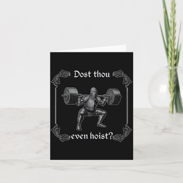 Dost Thou Even Hoist _ Funny Gym Meme, Medieval Gy Kort (Framsida)
