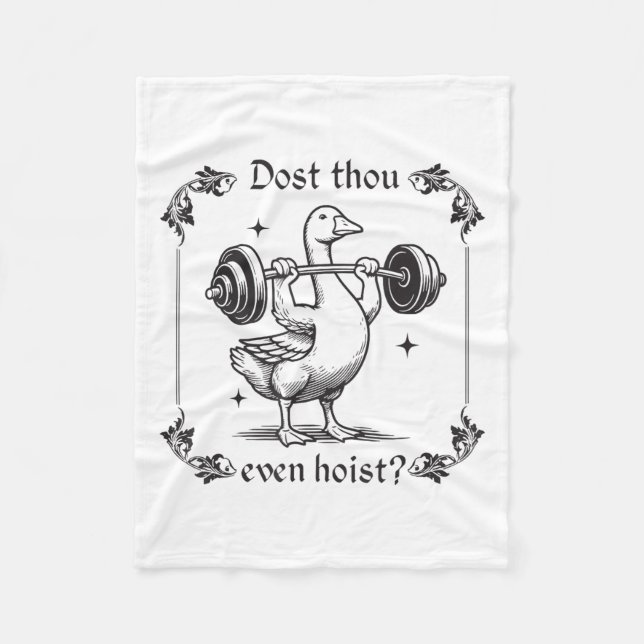 Dost Thou even Hoist_ Funny Medieval Gym Workout G Fleecefilt (Framsidan)