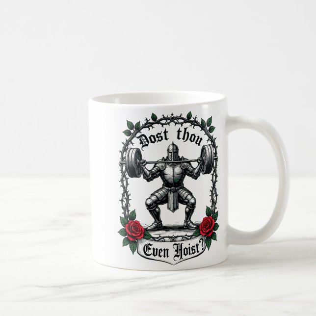 Dost Thou Even Hoist Knight Weightlifter Workout G Kaffemugg (Höger)