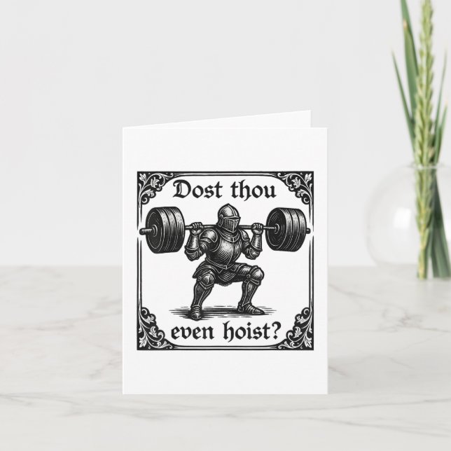 Dost Thou Even Hoist Rolig Gotisk Dödlifting Gym  Kort (Framsida)