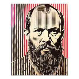 Dostoevsky i BAUHAUS optiska illusion stil Fototryck